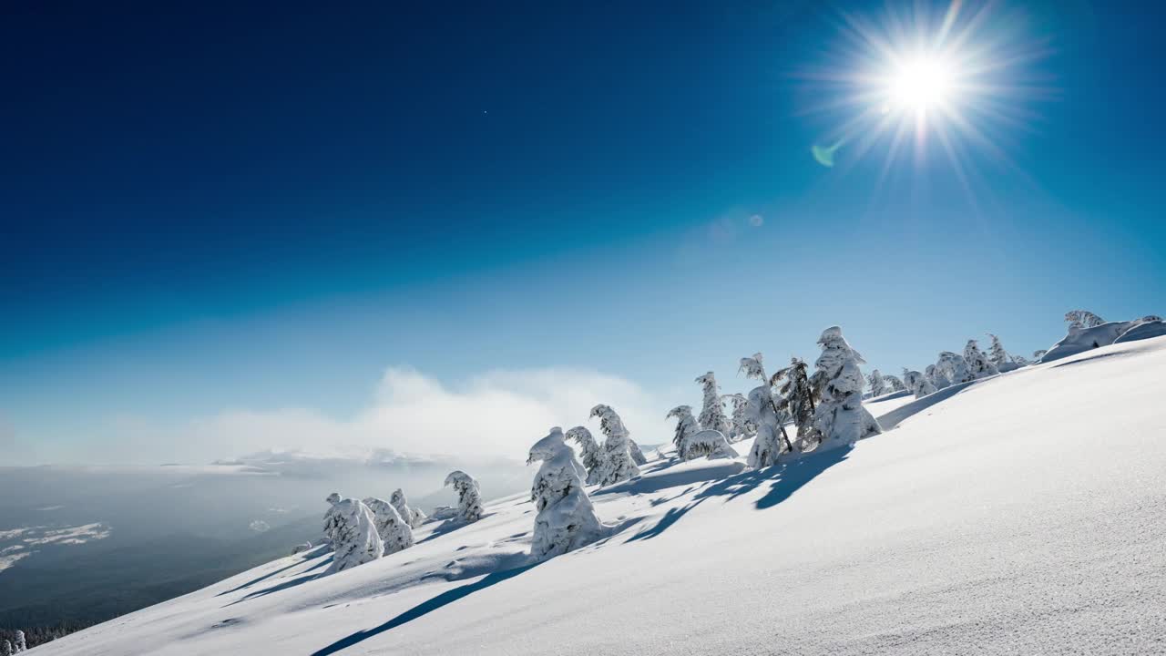 Download Free Video Stock time lapse on a snowy mountain Live Wallpaper