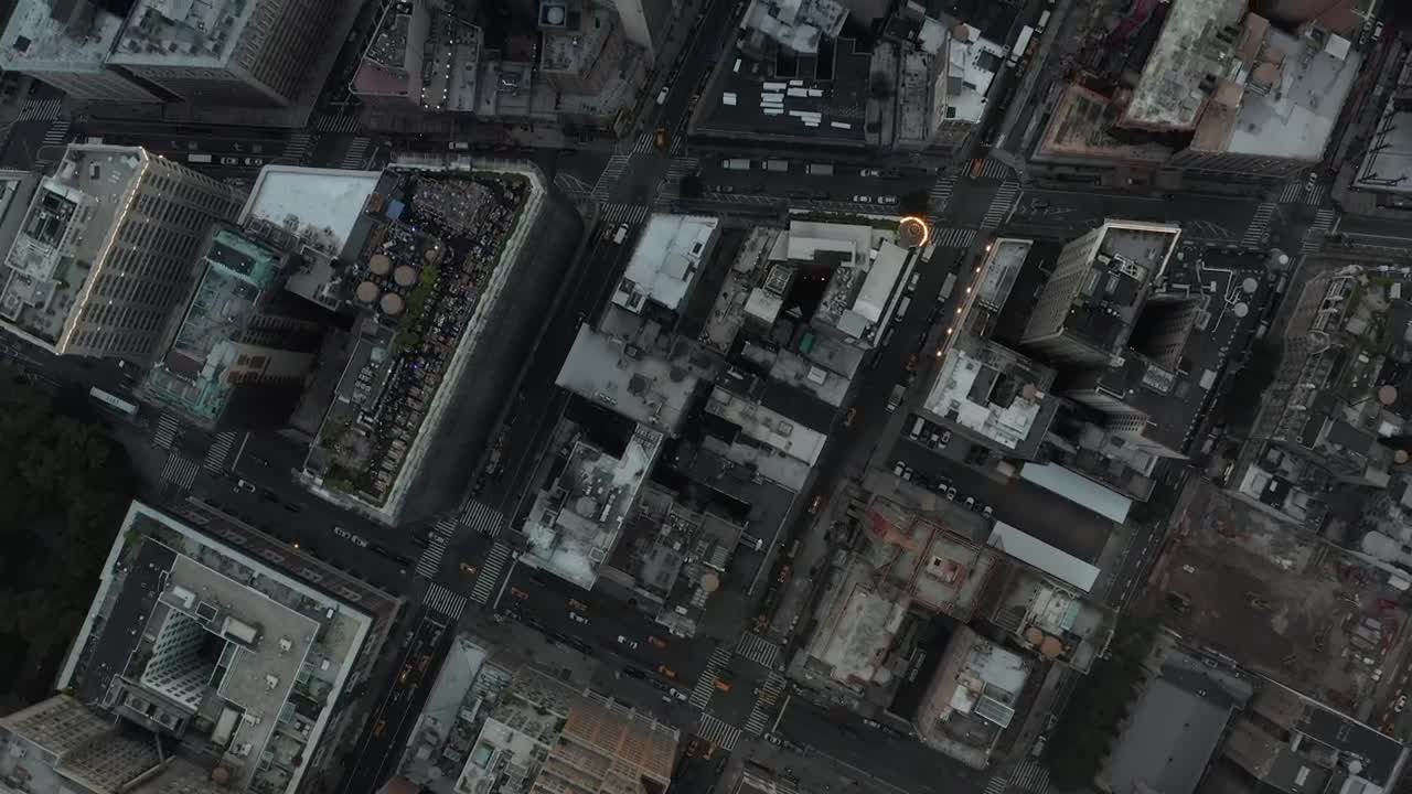 Download Free Video Stock top aerial shot of the rooftops of the city Live Wallpaper