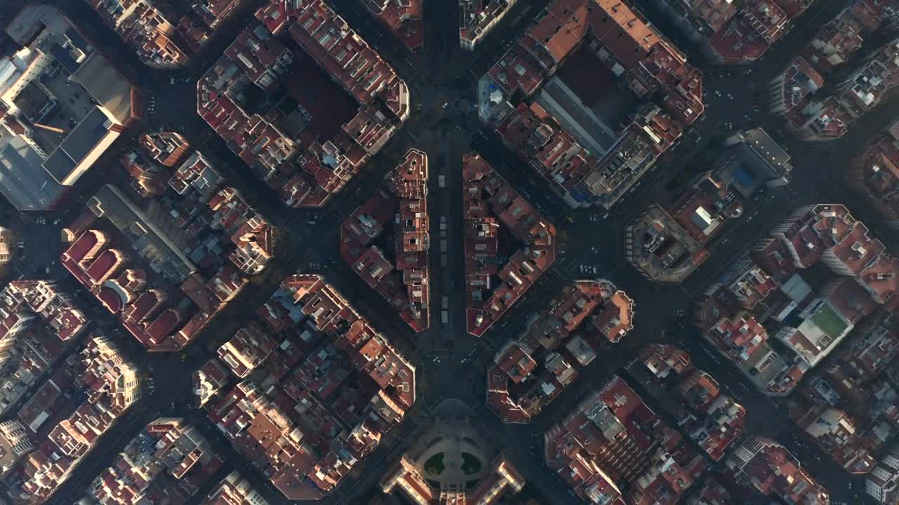 Download Free Video Stock top shot of barcelona city aerial shot Live Wallpaper