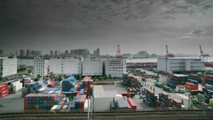 Download Free Video Stock top view of tokyo cargo port Live Wallpaper