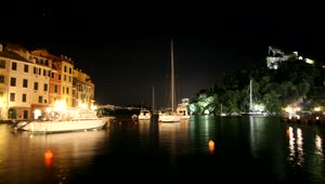 Download Free Video Stock tourist port in france at night Live Wallpaper