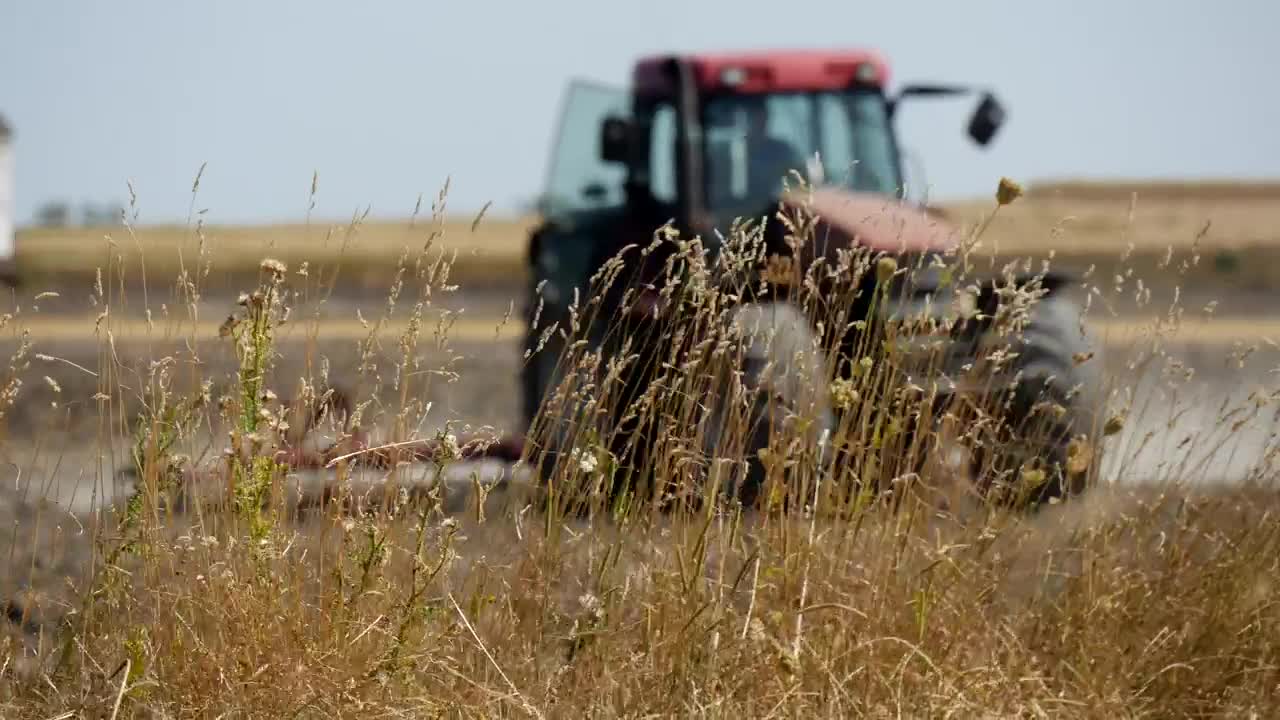 Download Free Video Stock tractor driving in the field Live Wallpaper