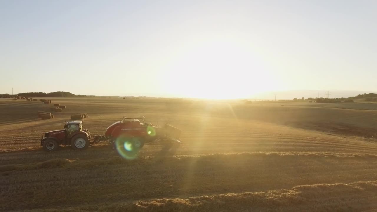 Download Free Video Stock tractor working on a farm Live Wallpaper