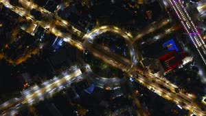 Download Free Video Stock traffic of a roundabout during one night Live Wallpaper