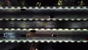 Download Free Video Stock traffic on a bridge at night Live Wallpaper
