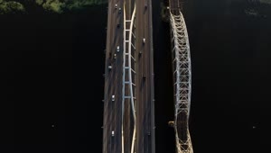 Download Free Video Stock traffic on the bridge aerial view Live Wallpaper