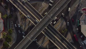 Download Free Video Stock train roads and cars of a city from above Live Wallpaper