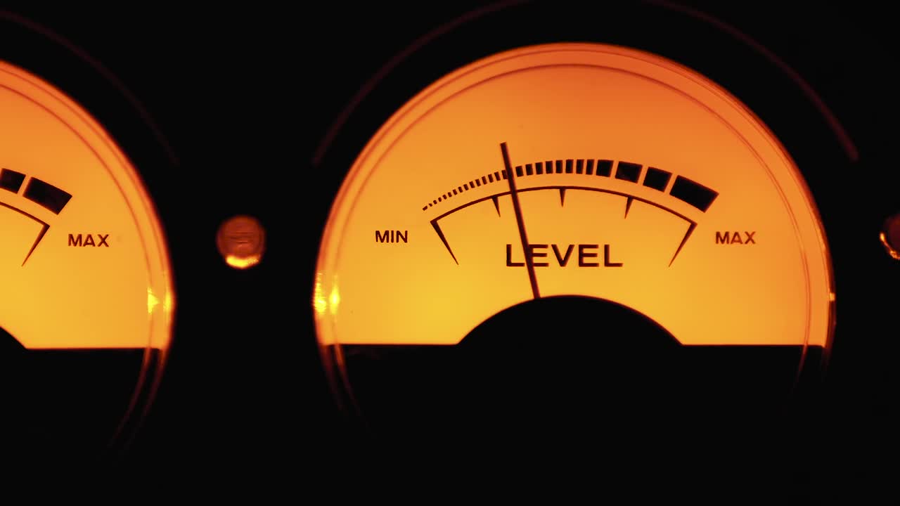 Download Free Stock Video Vintage Dial Indicators Of Sound Levels Live Wallpaper