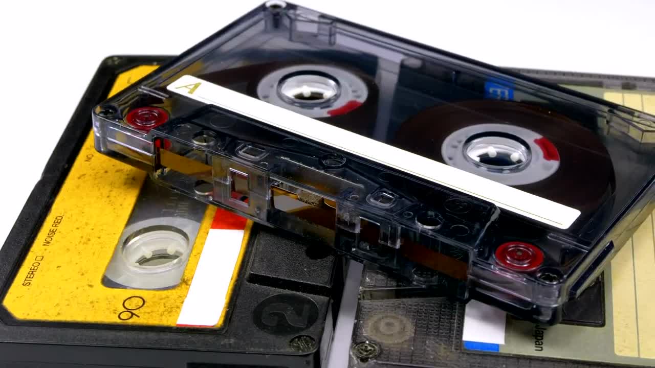 Download Free Stock Video Vintage Audio Cassettes Spinning Live Wallpaper