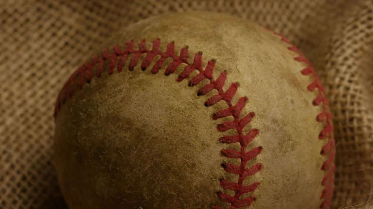 Download Free Stock Video Vintage And Used Baseball Ball Close Up Live Wallpaper