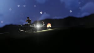 Download Free Stock Video Two D Motorcyclists Resting With A Campfire Live Wallpaper