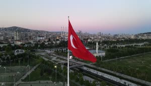 Download Free Stock Video Turkey Flag Waving On Top Of A City Live Wallpaper