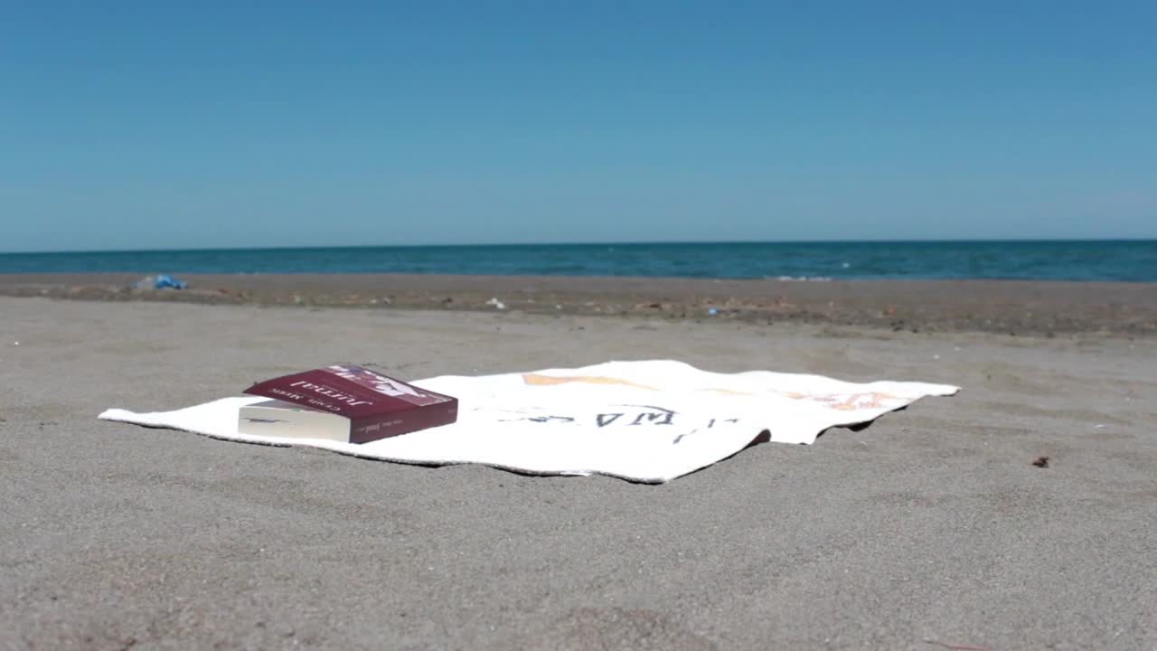 Download Free Stock Video Young Man Reading A Book Lying On The Beach Live Wallpaper