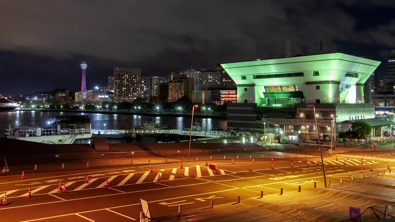 Download Free Stock Video Yokohama Cityscape At Night Live Wallpaper