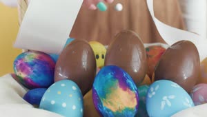 Download Free Stock Video Woman Taking A Chocolate Easter Egg Live Wallpaper