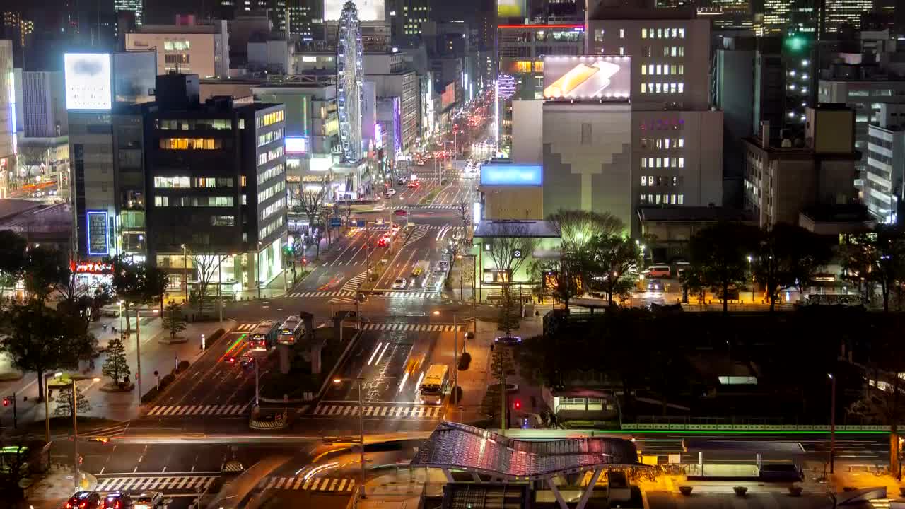 Download Free Stock Video Wide Avenue Of A Big City At Night Live Wallpaper