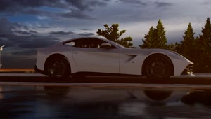 Download Free Stock Video White Sports Car In The Highway Live Wallpaper