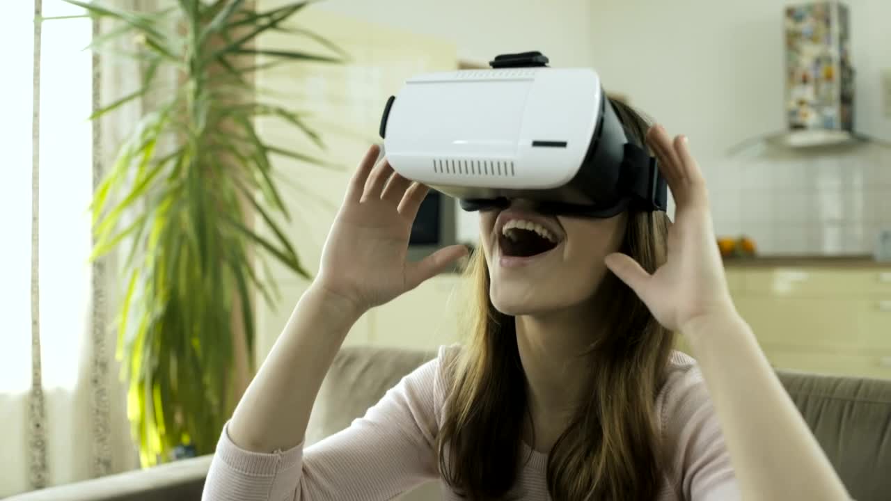 Download   Stock Footage Woman Amazed With Virtual Reality Live Wallpaper