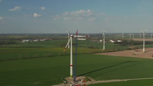 Download   Stock Footage Wind Turbine Under Repair With A Crane Live Wallpaper