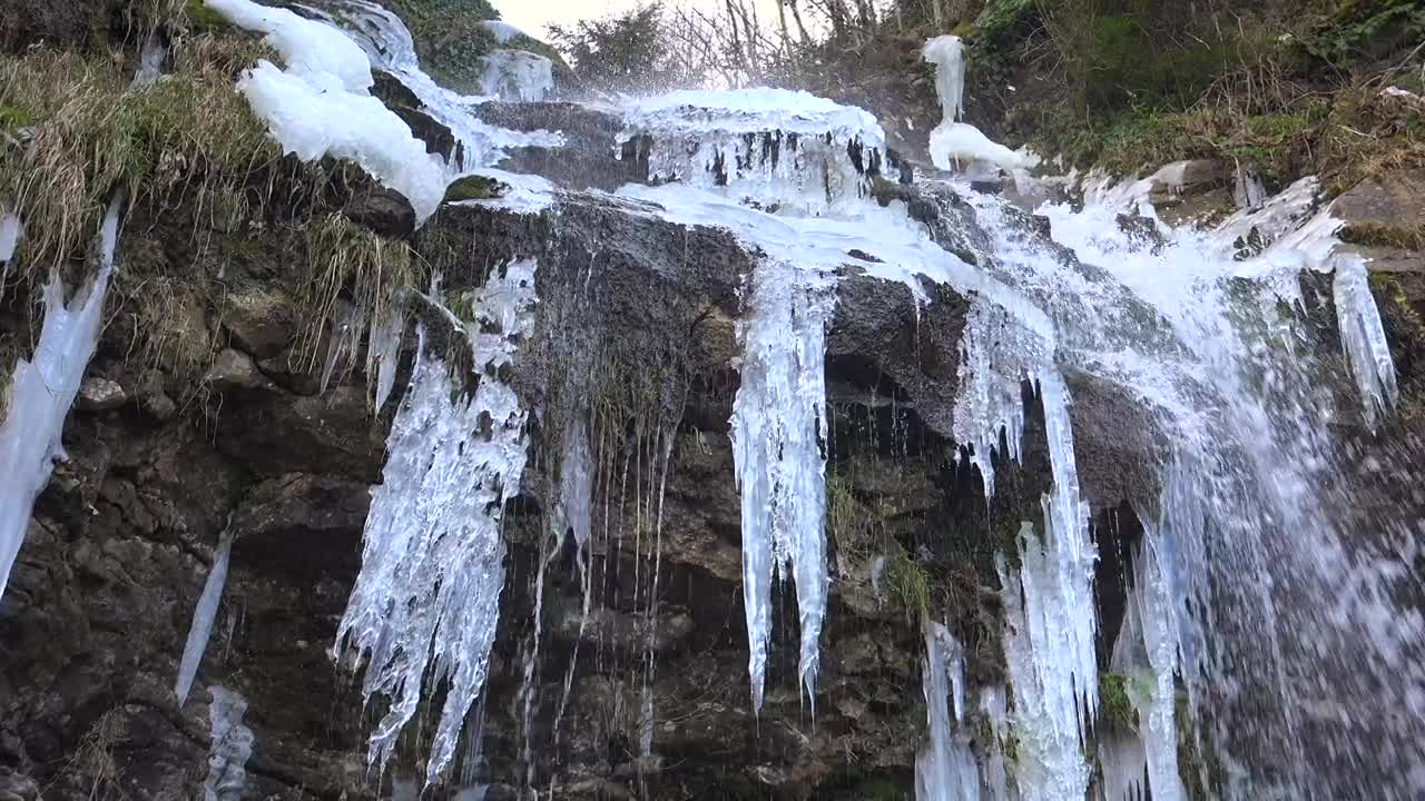 Download   Stock Footage Waterfall On Rock With Icicles Live Wallpaper