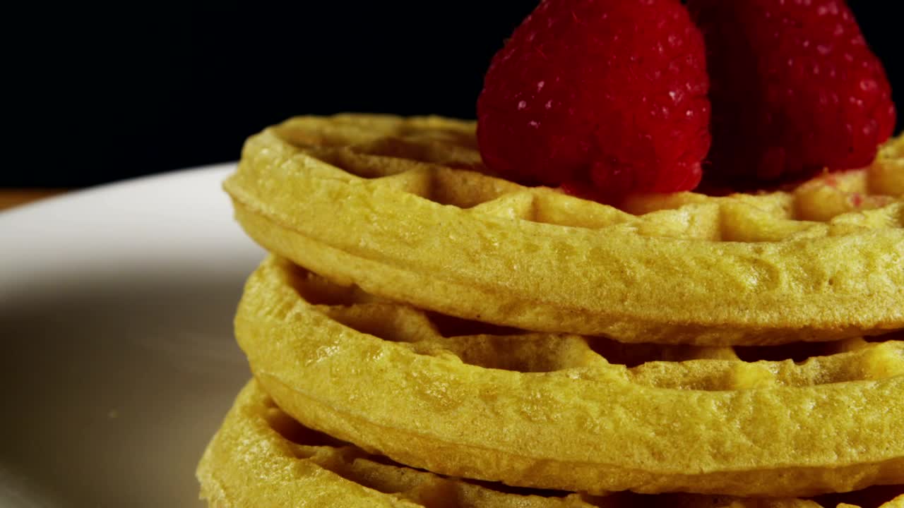 Download   Stock Footage Waffles With Syrup And Berries Live Wallpaper