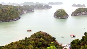 Download   Stock Footage Vietnam Bay Landscape With Boats Live Wallpaper