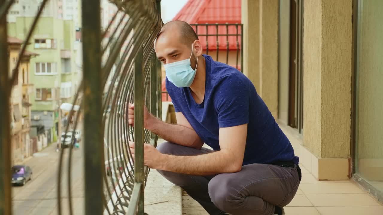 Download   Stock Footage Unhappy Man During Lockdown Live Wallpaper