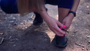 Download   Stock Footage Tying Her Shoes Before Jogging Live Wallpaper