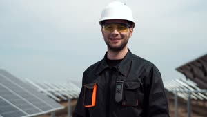 Download Stock Footage Worker With A Security Helmet Smiling And Modeling Live Wallpaper Free