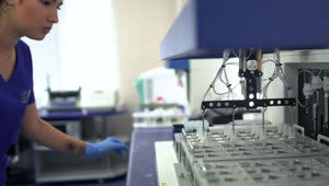 Download Stock Footage Woman Working With Samples In Laboratory Live Wallpaper Free