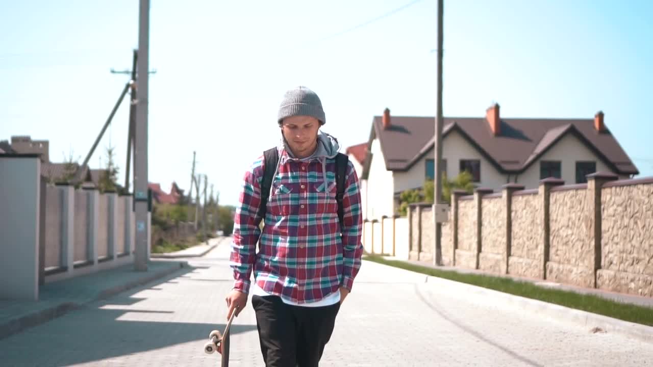 Download Stock Footage Young Skateboarder On A Board In The Street Live Wallpaper Free