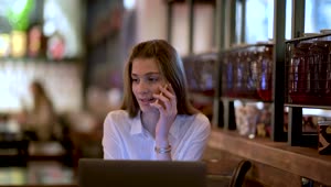 Download Stock Footage Young Woman Talking On The Phone Live Wallpaper Free