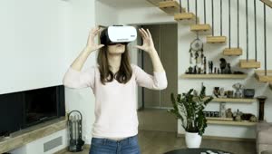 Download Stock Footage Woman Working At Home With Vr Glasses Live Wallpaper Free