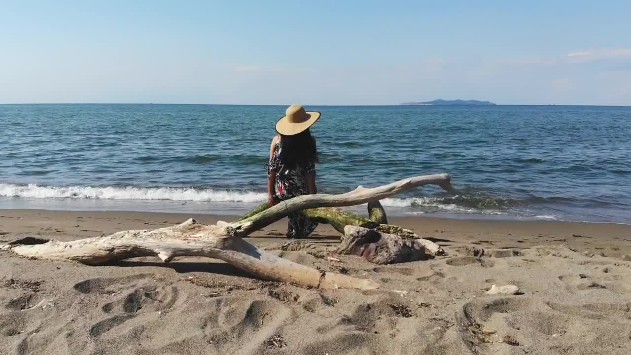 Download Stock Footage Woman Contemplating The Ocean Live Wallpaper Free