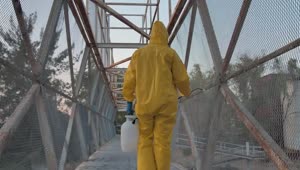 Download Stock Footage Workers Disinfecting A Bridge Live Wallpaper Free