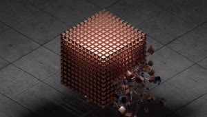 Download HD Background, Live 3D Wallpaper, VJ Loop Copper Morphing Physics Cube