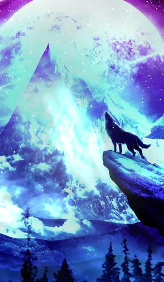 Download Live Phone Wolf Howling At Full Moon Wallpaper To iPhone And Android