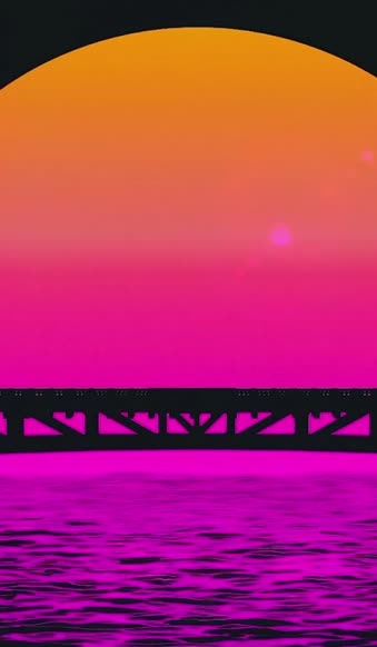 Download Live Phone Retrowave Sunset Car On The Bridge Wallpaper To iPhone And Android