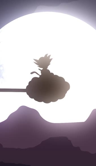 iPhone and Android Kid Goku Flying Nimbus Live Phone Wallpaper