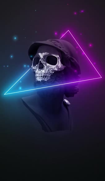 Download Live Phone Skull Neon Minimal Wallpaper To iPhone And Android