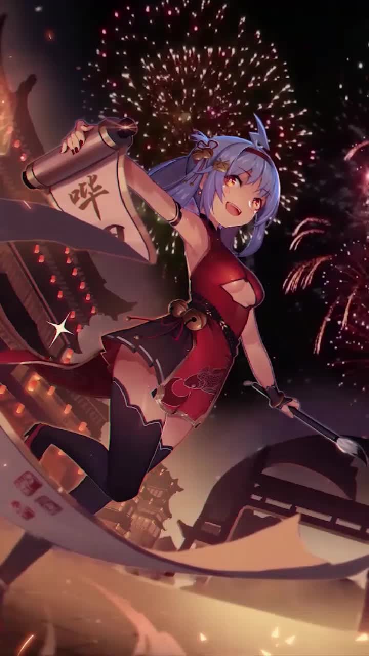 Download Live Phone Girls Festival Night Fireworks Anime Wallpaper For iPhone And Android