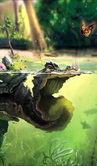 Download Android  iOS iphone Mobile Reptile Water Fantasy Animals Live Wallpaper