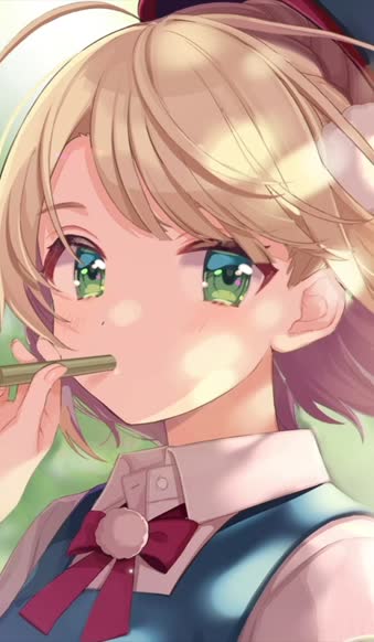 Download Live Phone Shigure Ui Virtual Youtuber Bubble Blowing Wallpaper To iPhone And Android