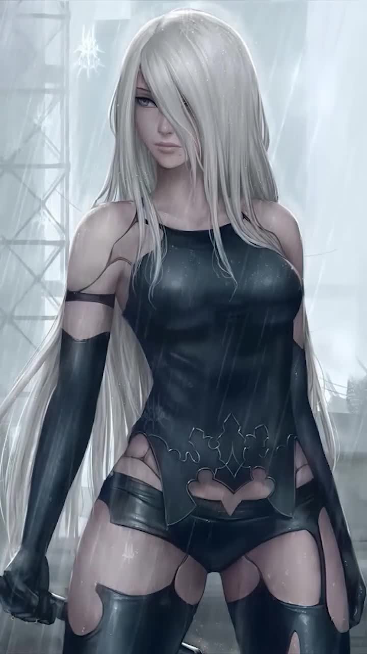 Download iPhone And Android 2b And A2 In The Rain Nier Automata Phone Live Wallpaper