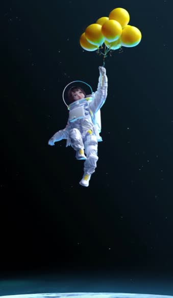 Download Live Phone Astronaut Holding Balloons Wallpaper To iPhone And Android