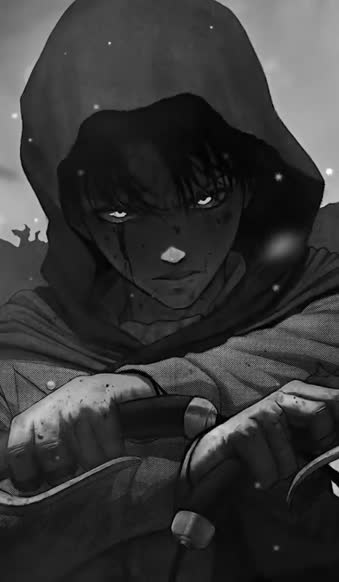 Download iPhone  Android Levi Ackerman Monochrome Attack On Titan Phone Live Wallpaper