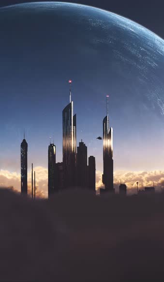 Download Skyscraper Above The Clouds Android  iPhone Live Wallpaper