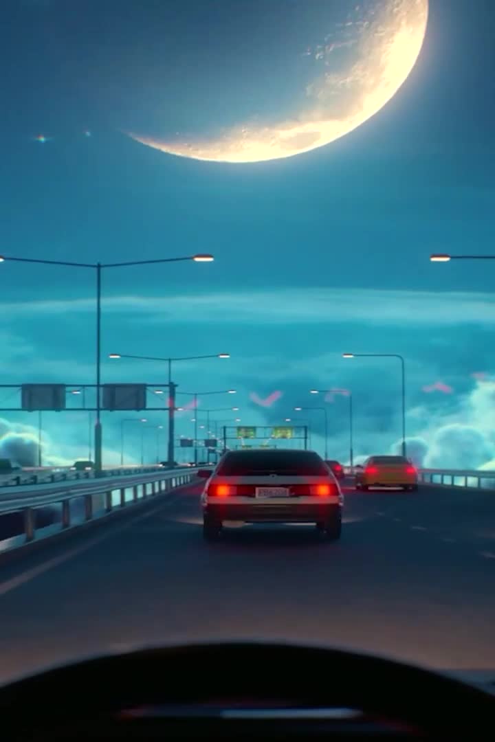 Download Android  iPhone Driving To The Moon Live Phone Wallpaper