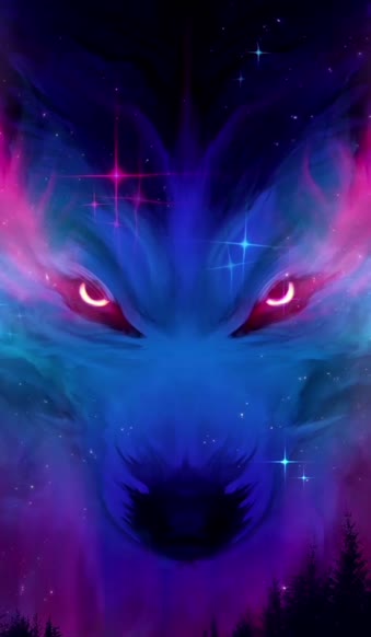 Download Live Phone Cosmic Wolf Wallpaper To iPhone And Android