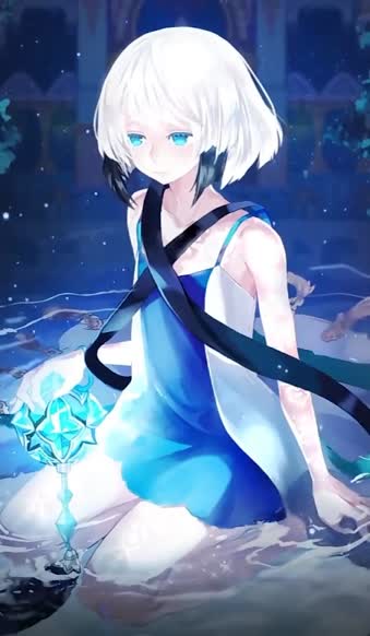 Download iPhone and Android Anime Girl Sitting In Water Mabinogi Phone Live Wallpaper